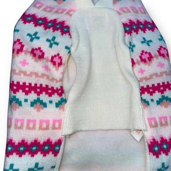 Novogratz Pet Dog Sweater Sz Small Coat Hooded Fleece Lined Teal Pink Nordic Pup - Picture 10 of 11